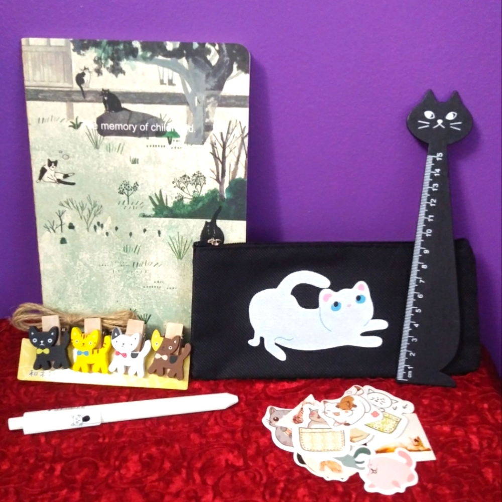 Cat Themed Stationery Set - Back to School
